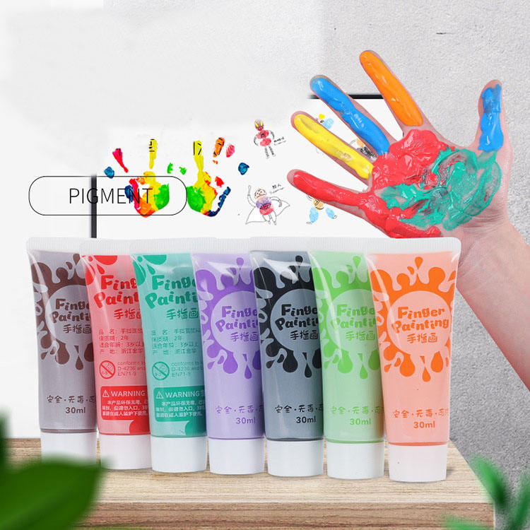 Set finger paint drawing chalk fingers painting