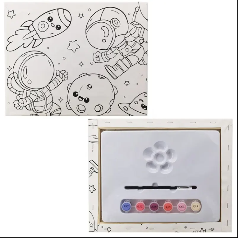 Paint Kit Pre Printed Canvas Panels Painting Canvas for DIY Back to School Gift