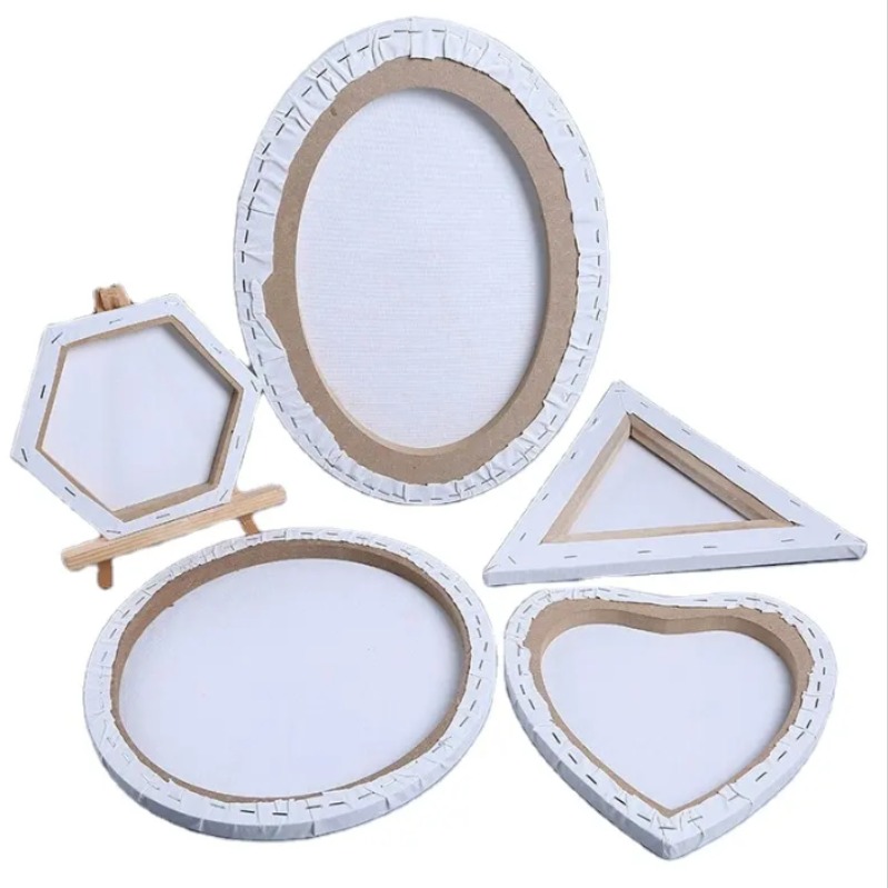DIY variety shape Blank White Stretched Canvas