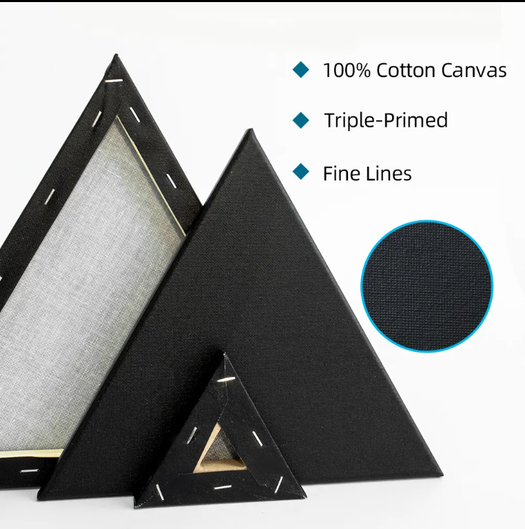 280g poly-cotton Triangular Stretched Canvas with different shape